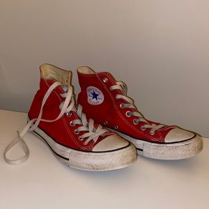 Red converse high tops